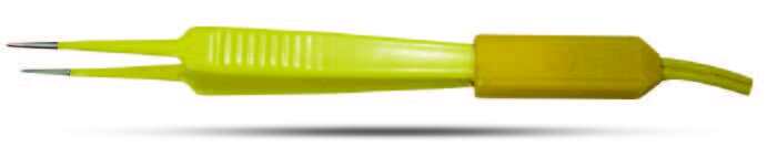 Jeweler bipolaire pincet, 11,5 cm lang, 0,5 mm punt gebogen, Erbe stekker Jeweler bipolaire pincet, 11,5 cm lang, 0,5 mm punt gebogen, Erbe stekker