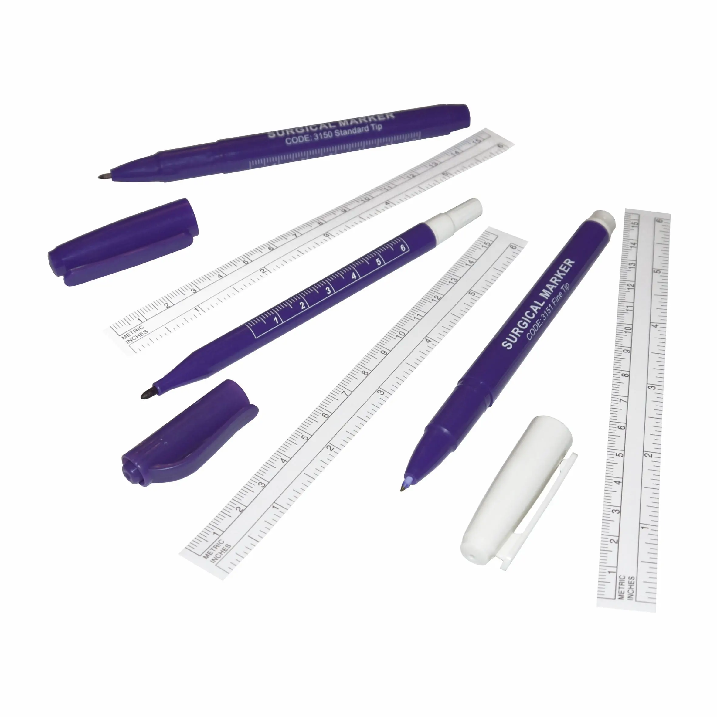 Skin marker, fin spids, med fleksibel lineal Skin marker, fin spids, med fleksibel lineal